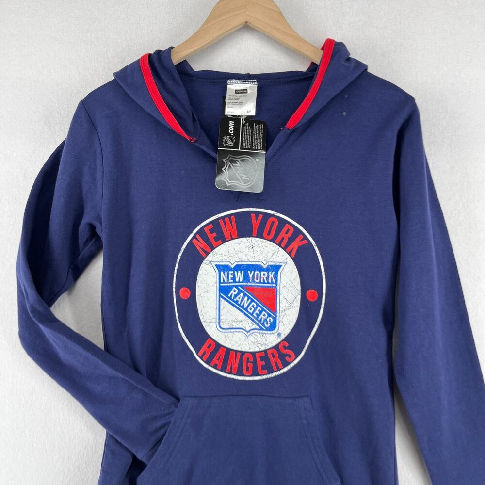 NEW YORK RANGERS Hoodie Adult S NHL Ice Hockey NYR Jumper Sweatshirt Blue NEW